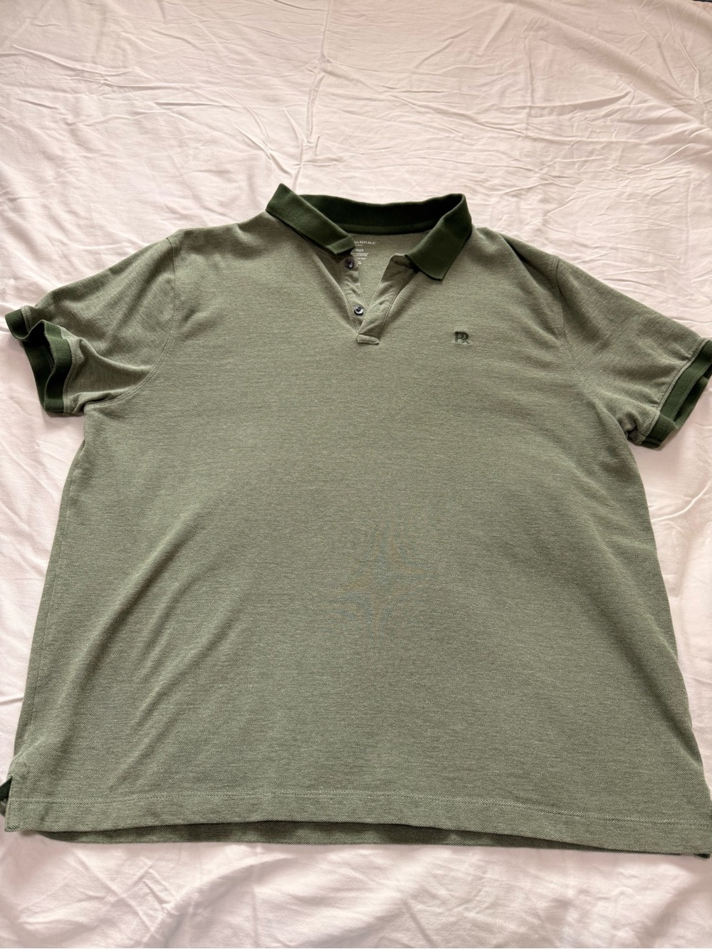 Banana Republic Olive Green Polo with Dark Green Trim